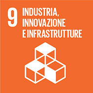 icona dell'obbiettivo 9 dell'agenda 2030. industria, innovazione e infrastrutture
