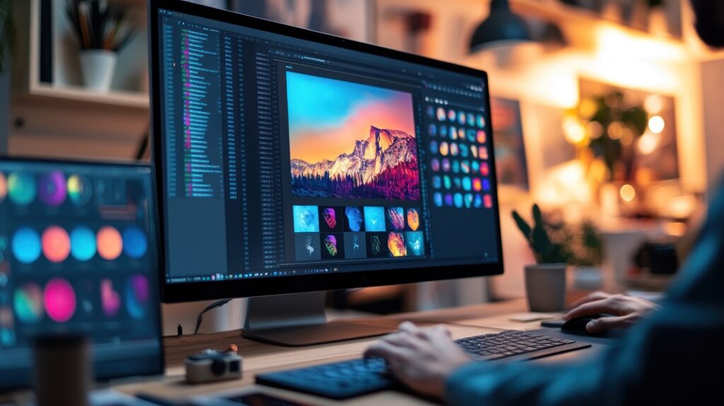 Schermo del pc con numerosi colori