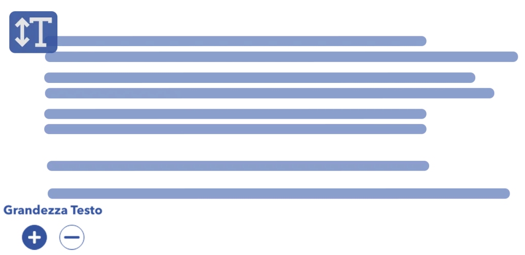 Immagine che mostra le opzioni di grandezza testo del tool okWidget
